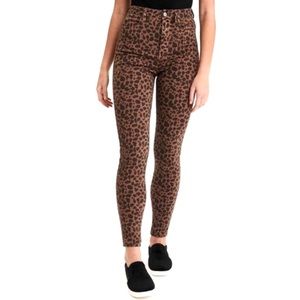AMERICAN EAGLE Curvy Super Hi-Rise Jeggings PLUS SIZE 22R Leopard Denim Jeans